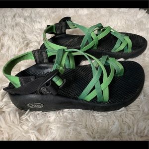 Chacos Two Tone Green Strap Sandals